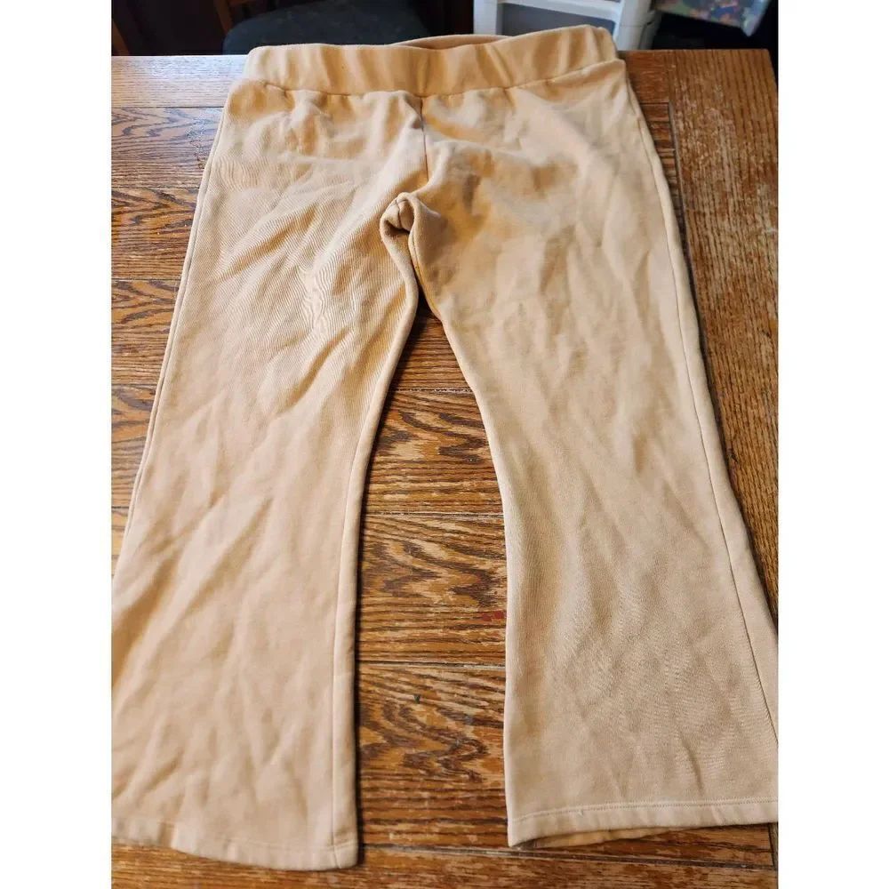 Hatch Maternity Camel Cotton Blend Pull On Flared Pants sz 4 (XL)
